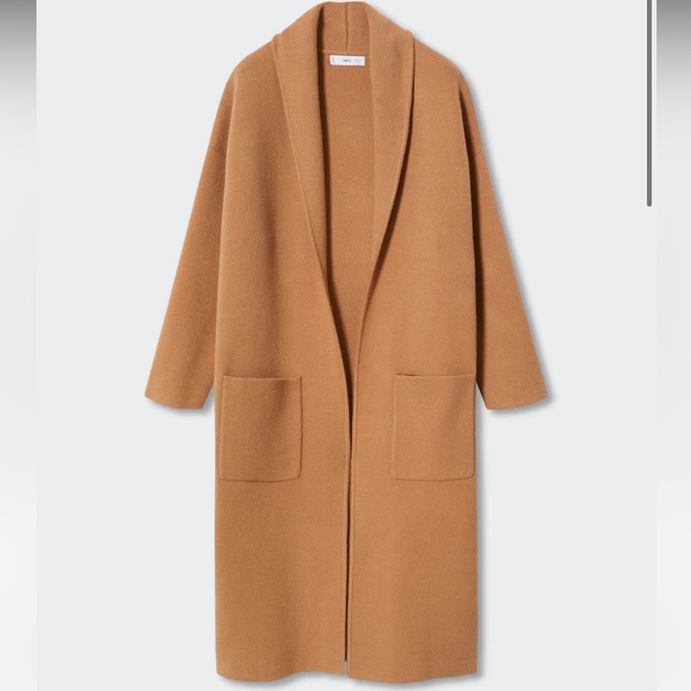 Mango Oversized Knitted Coat with Pockets